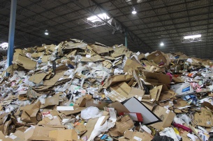 Most of the recycled product at this facility is mixed paper and cardboard